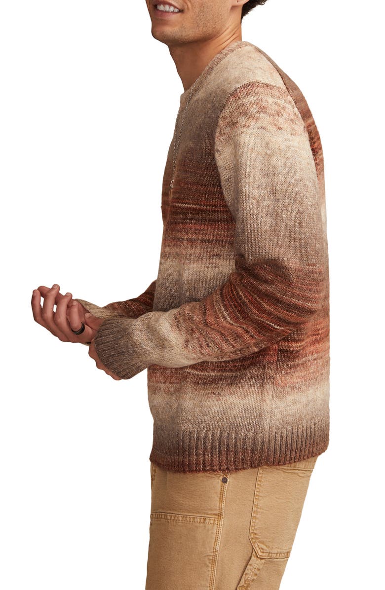 Lucky Brand Space Dye Crewneck Sweater, Alternate, color, Brown Multi