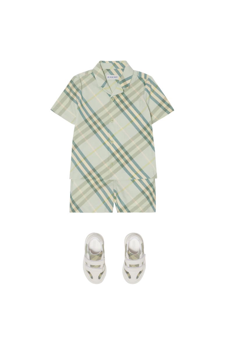 Burberry Check Cotton Shorts, Alternate, color, Breeze