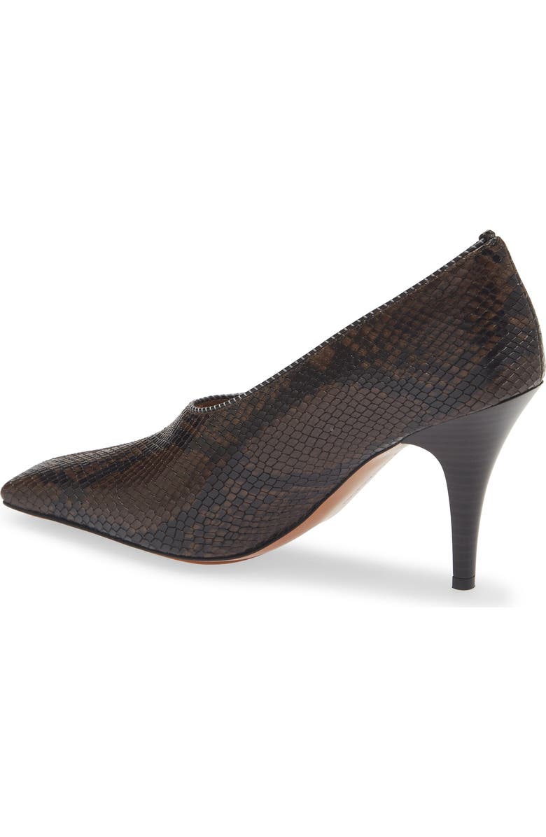 Stella McCartney Snakeskin Embossed Faux Leather Pump, Alternate, color, Coffee