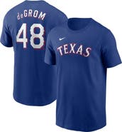 Nike Men's Nike Jacob deGrom Royal Texas Rangers Fuse Name & Number T-Shirt