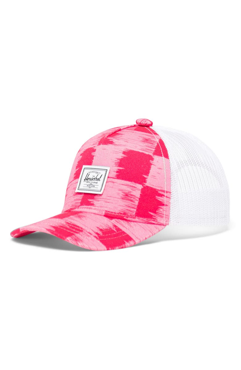 Herschel Supply Co. Whaler Trucker Hat, Main, color, Check Yourself Raspberry
