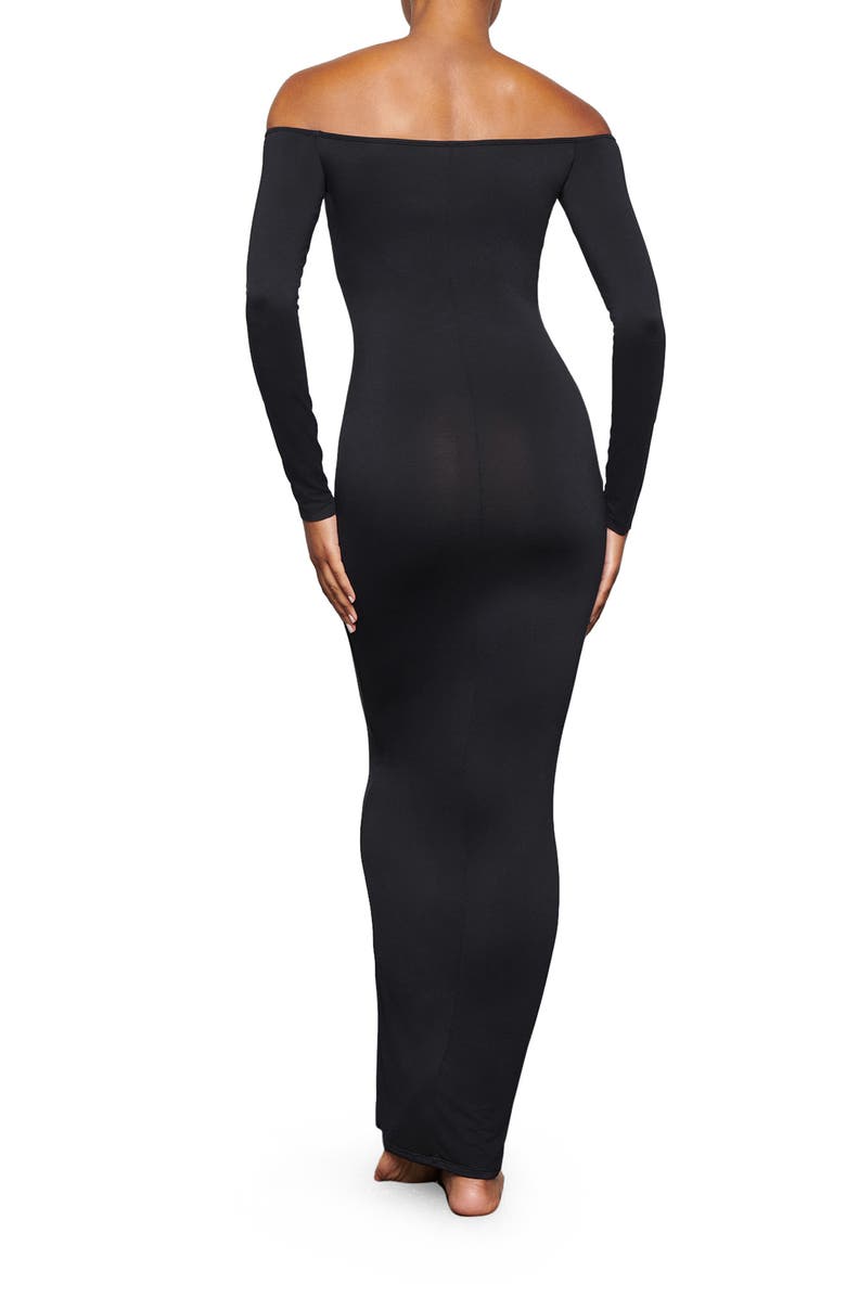 SKIMS Smooth Lounge Off the Shoulder Long Sleeve Dress, Alternate, color,