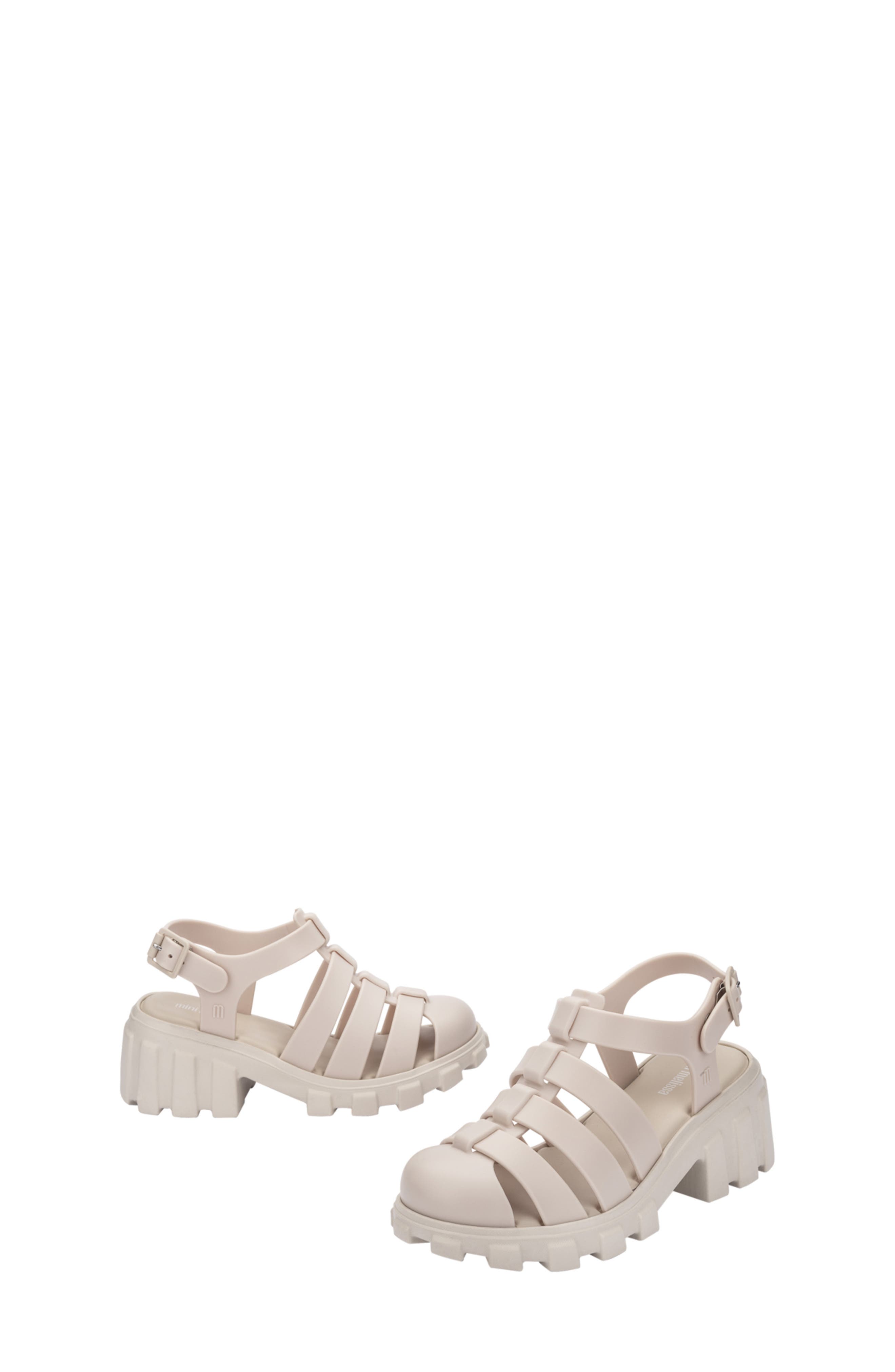 Mini Melissa Kids' Megan Platform Fisherman Sandal, Alternate, color, Beige