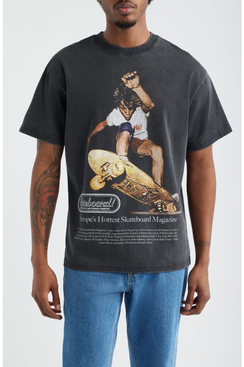 Skateboard Magazine Graphic Cotton T-Shirt, Main, color, WASHED BLACK