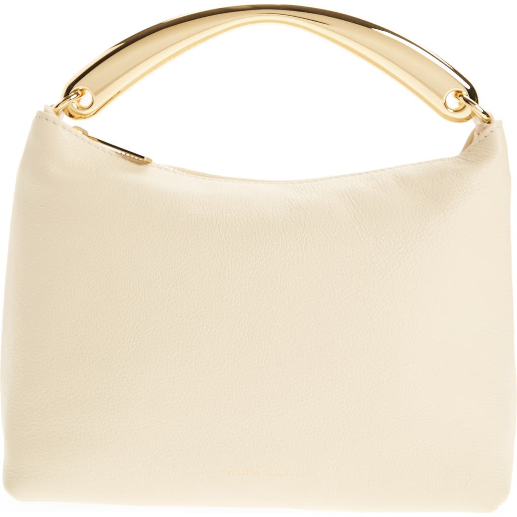 Mansur Gavriel Hera Metal Handle Leather Bag In Jasmine