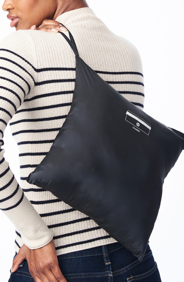 Bernardo Asymmetrical Channel Quilted Jacket with Hooded Bib Inset, Alternate, color, 