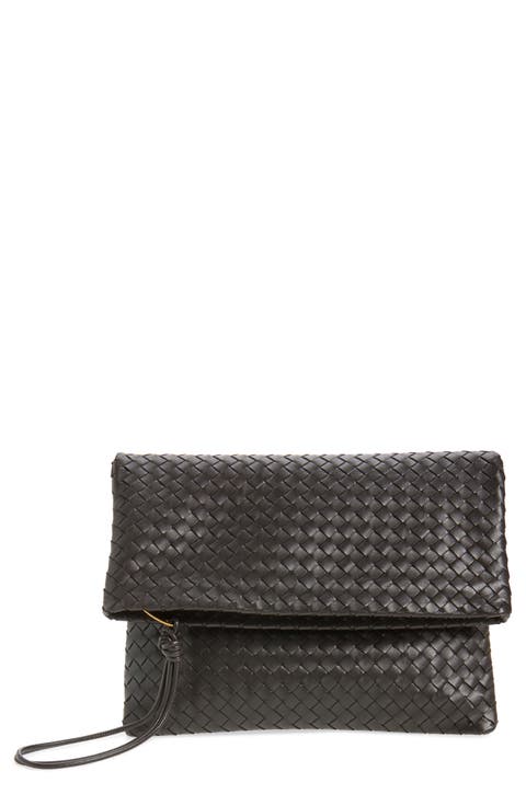 Intrecciato Leather Pouch Clutch