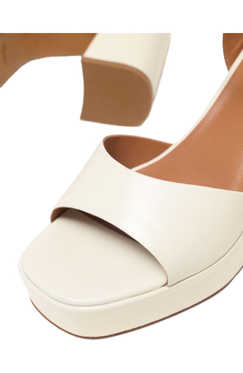 maje Leather platform sandals, Alternate, color, Ecru