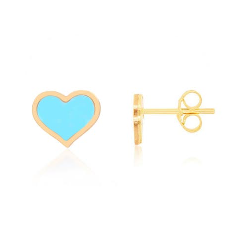 Large Turquoise Heart Stud Earrings