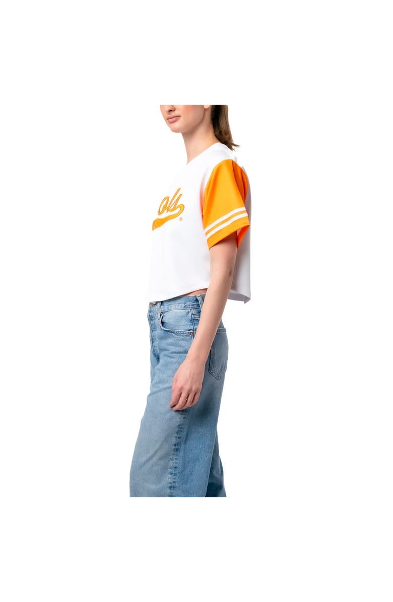 Established & Co. Women's Established & Co. White Tennessee Volunteers Baseball Jersey Cropped T-Shirt, Alternate, color,