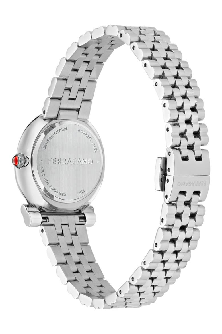 Gancini Twisted Diamond Bracelet Watch, 28mm, Alternate, color, STAINLESS STEEL