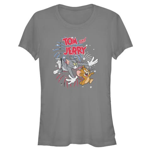 Juniors Tom and Jerry Fireworks Celebration Duo T Shirt