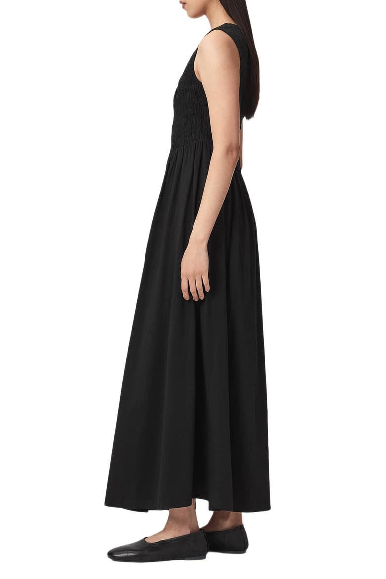 Luna Crinkle Maxi Dress, Alternate, color, BLACK