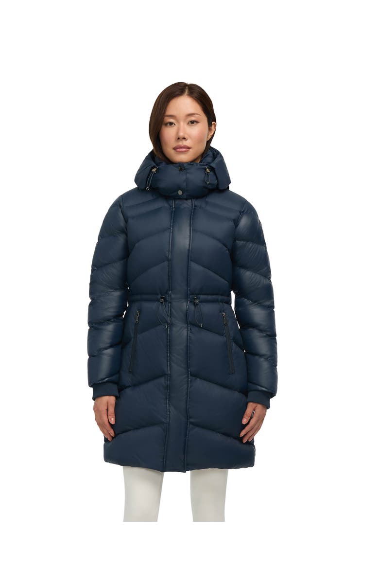 Saturn Mid-Length Quilted Puffer with Removable Hood, Main, color, Navy