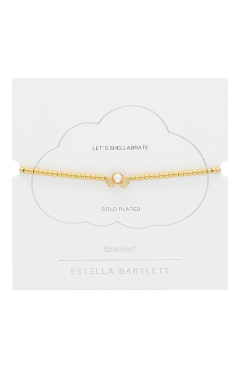 Scallops & Faux Pearl Bracelet