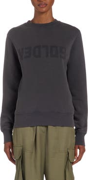 Golden Goose Upside Down Logo Long Sleeve Cotton Sweatshirt Dress