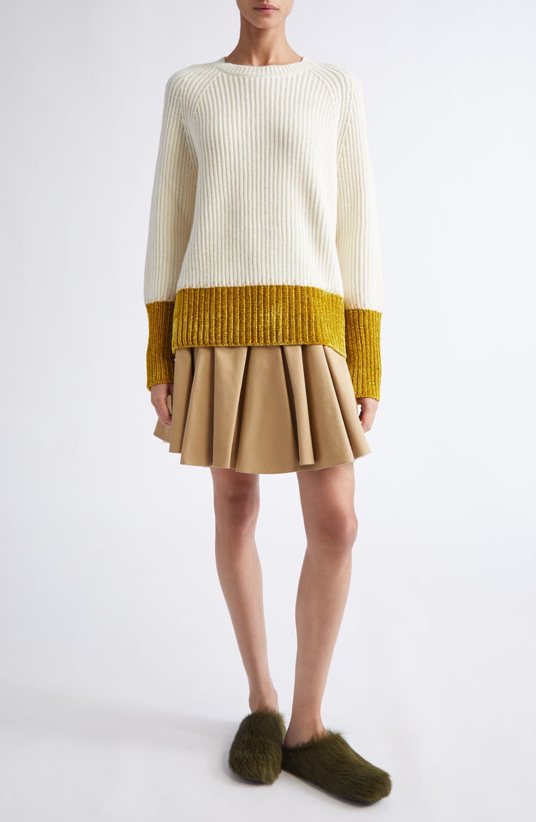 Marni Bicolor Crewneck Sweater, Alternate, color, 