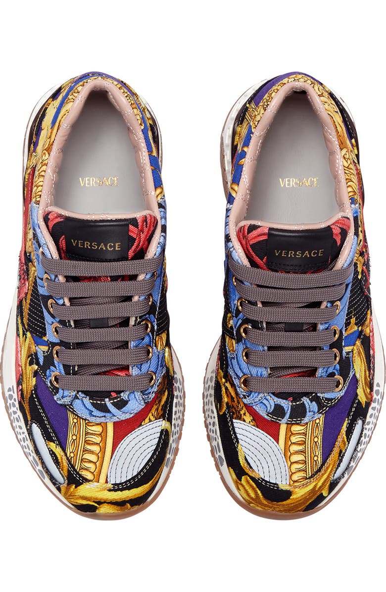 Versace Multi Print Sneaker, Alternate, color,