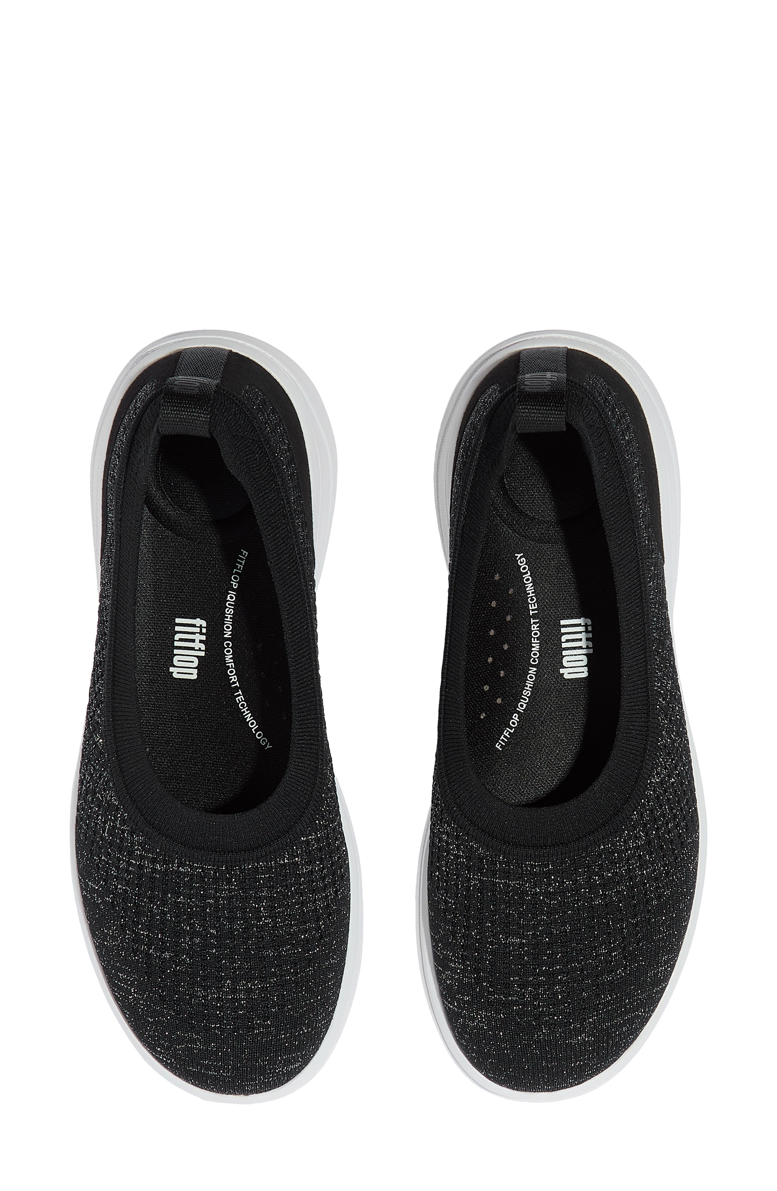 Super-Q Knit Ballet Flat, Alternate, color, BLACK/ SILVEREEN