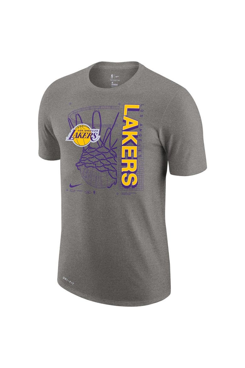 Nike Men's Nike Heathered Gray Los Angeles Lakers Essential Hoop ...