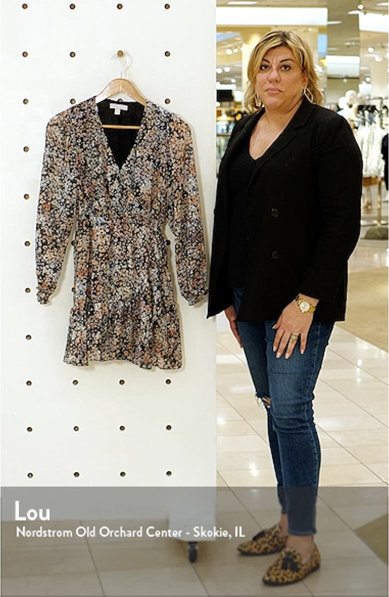 Floral Long Sleeve Chiffon Dress, sales video thumbnail