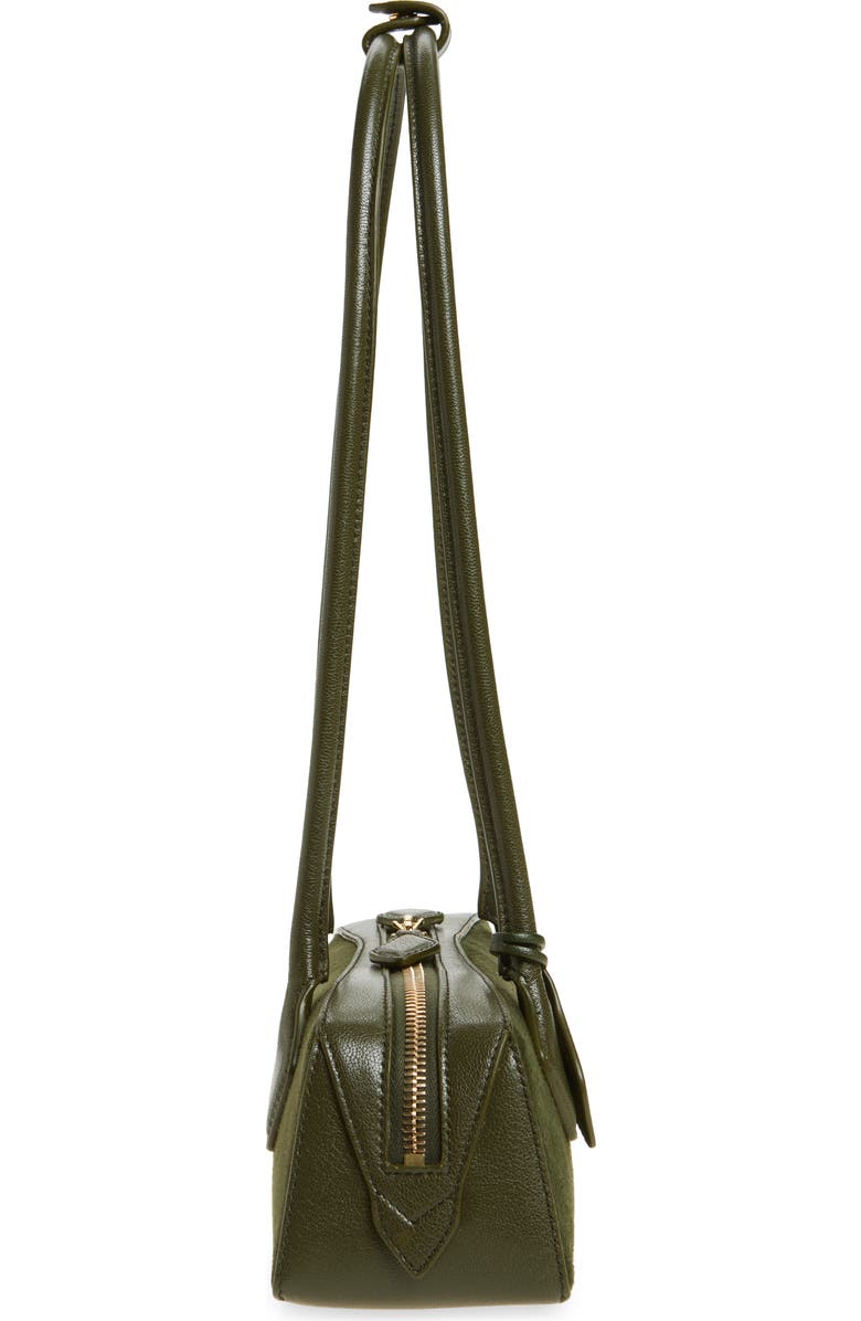 Alaïa Small Le Teckel Suede East/West Shoulder Bag, Alternate, color, Olive