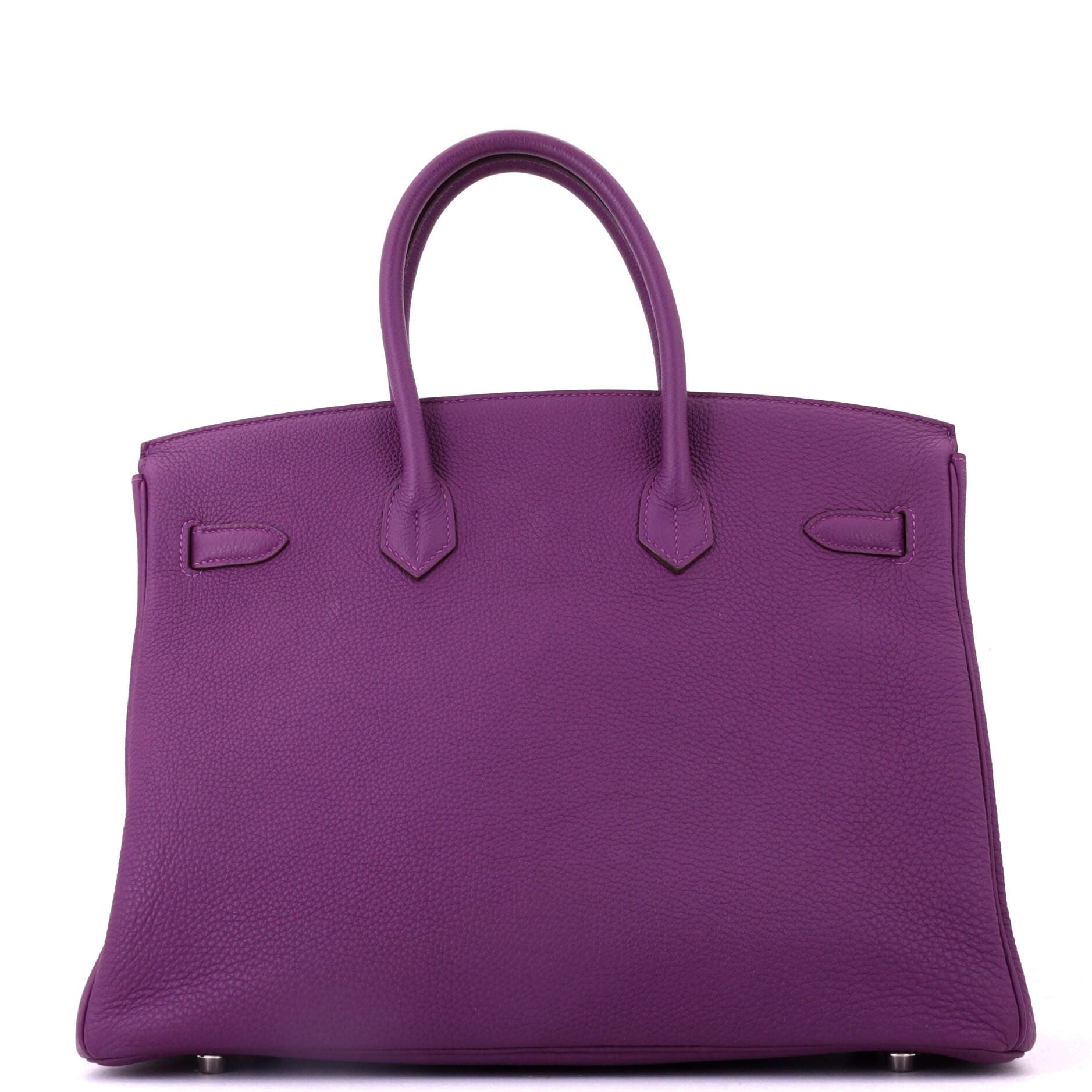 Pre-Owned Hermes Birkin Handbag Purple Togo with Palladium Hardware 35, Alternate, color, Anemone