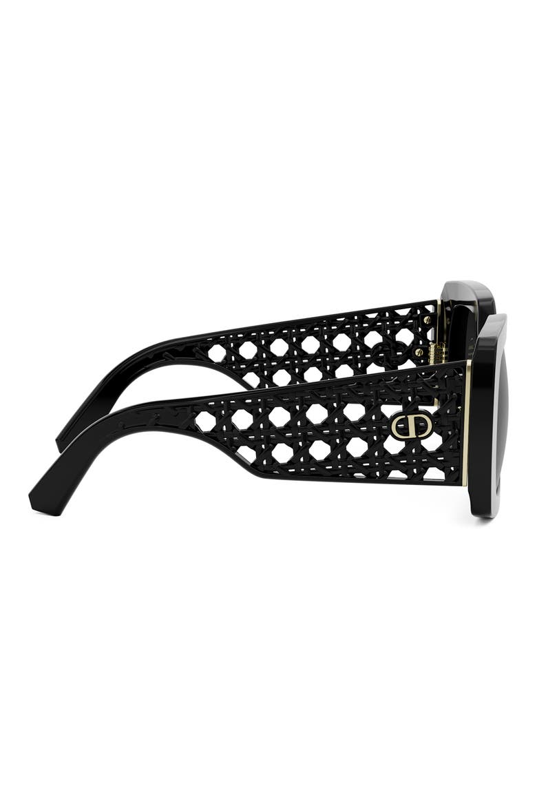 VeryDior S1I 54mm Square Sunglasses, Alternate, color, SHINY BLACK / SMOKE