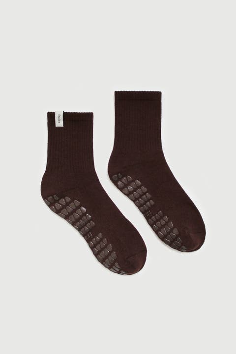 Espresso Classic Crew Grip Socks