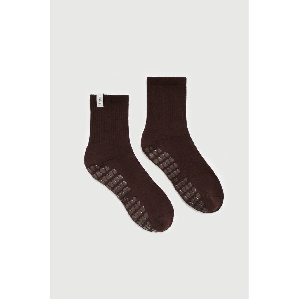 Fraise Espresso Classic Crew Grip Socks In Animal Print