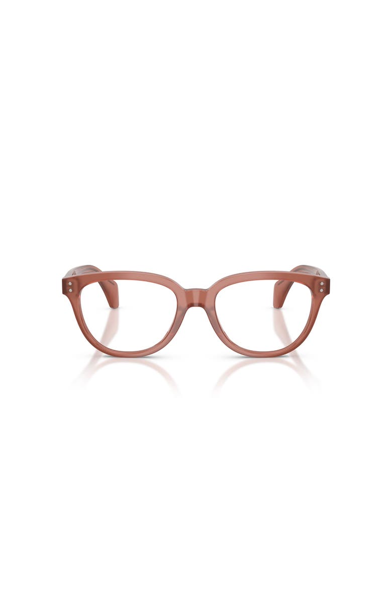 Moncler 52mm Rectangle optical glasses, Alternate, color, Pink