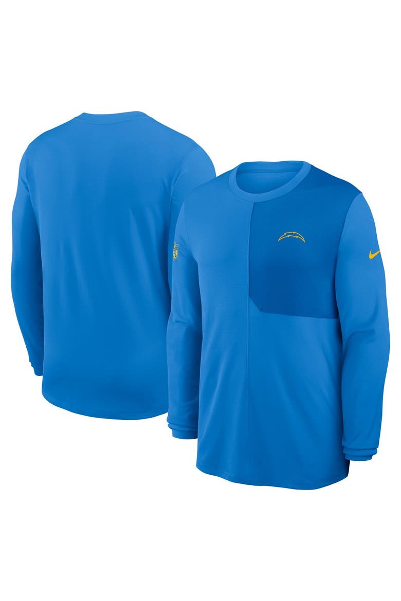 Men's Nike Powder Blue Los Angeles Chargers Sideline Coach UV Performance Long Sleeve T-Shirt, Alternate, color, Powder Blue
