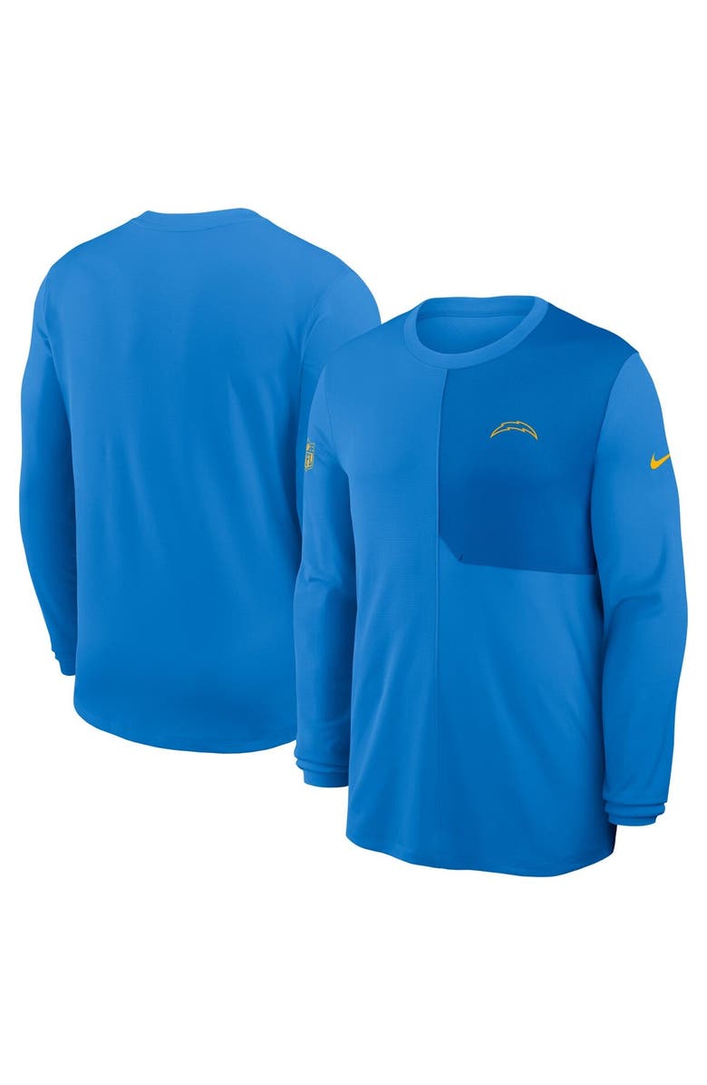Nike Men's Nike Powder Blue Los Angeles Chargers Sideline Coach UV Performance Long Sleeve T-Shirt, Alternate, color, Powder Blue