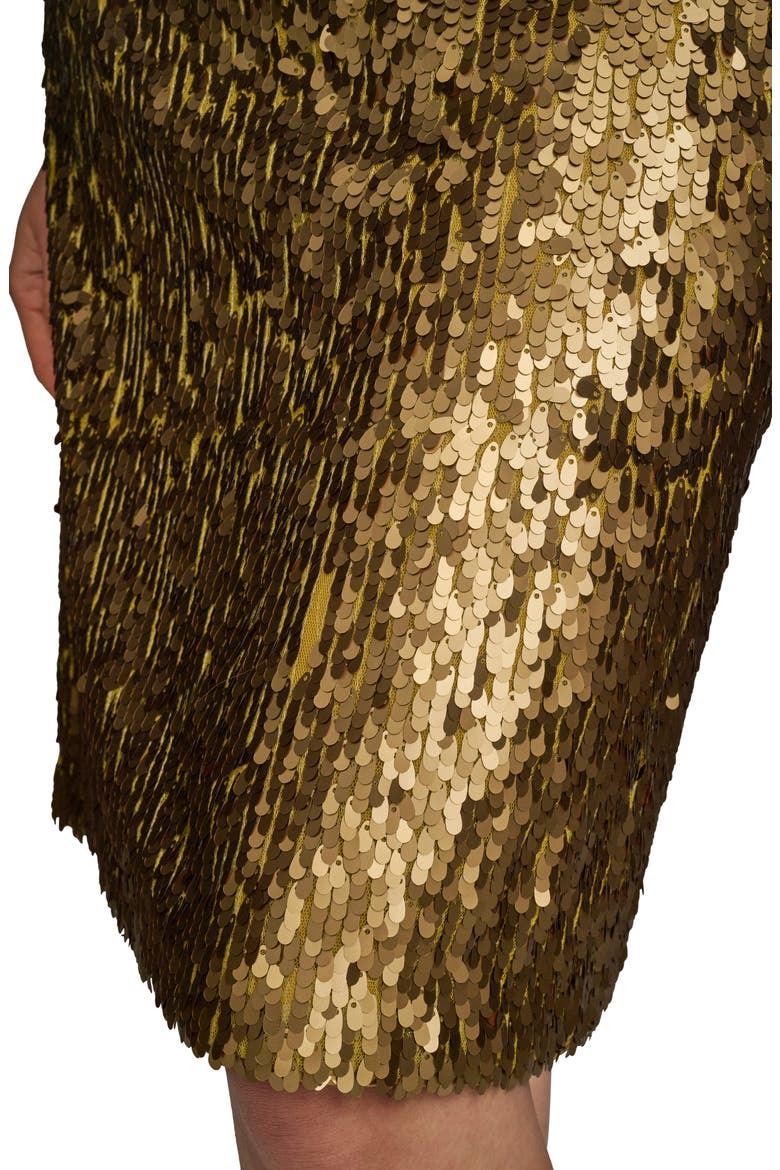 Sequin Pencil Skirt, Alternate, color, GOLD