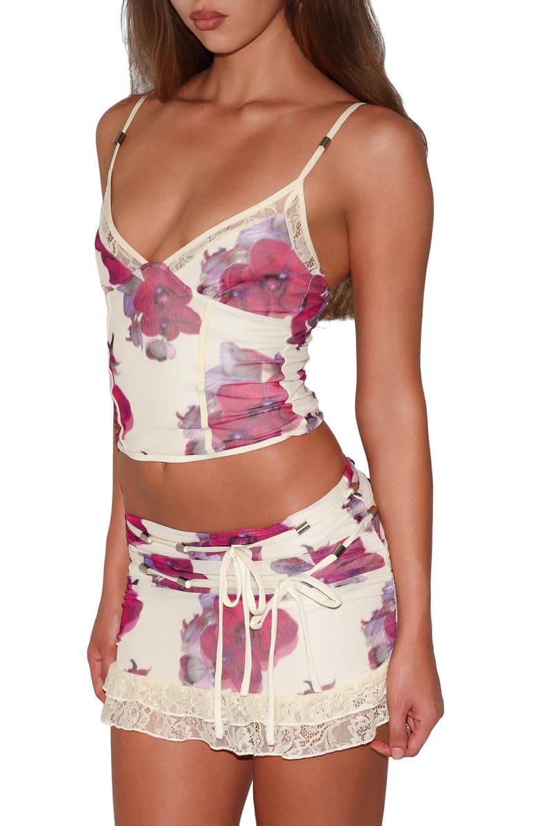 Tiger Mist Liliah Panelled Floral Mesh Cami Top, Alternate, color, 