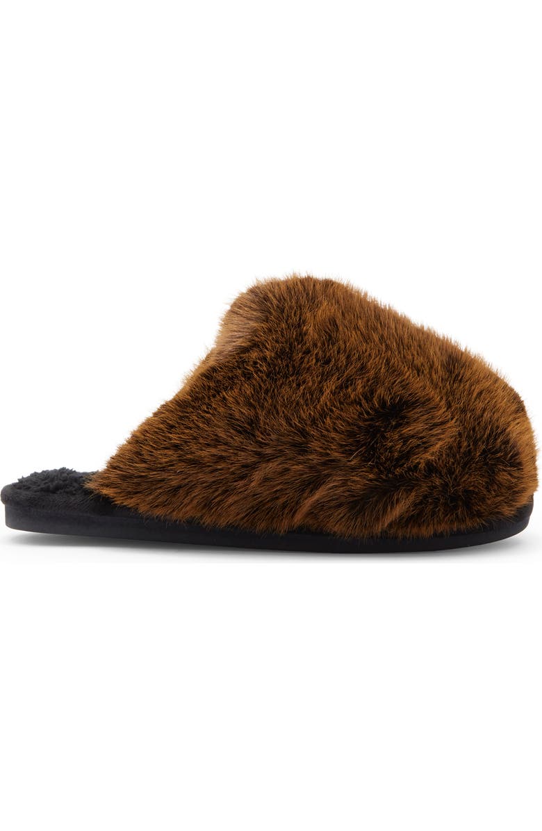 Steve Madden Poof Faux Fur Slipper, Alternate, color, Brown