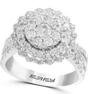 EFFY Sterling Silver Radiant Bloom Diamond Ring