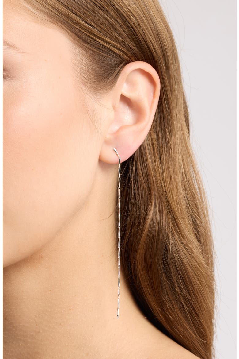 Delicate Chain Linear Drop Earrings, Alternate, color, STERLING SILVER PLATED