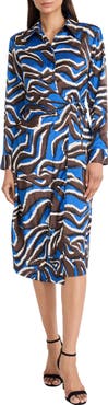 Donna Morgan Long Sleeve Wrap Shirtdress