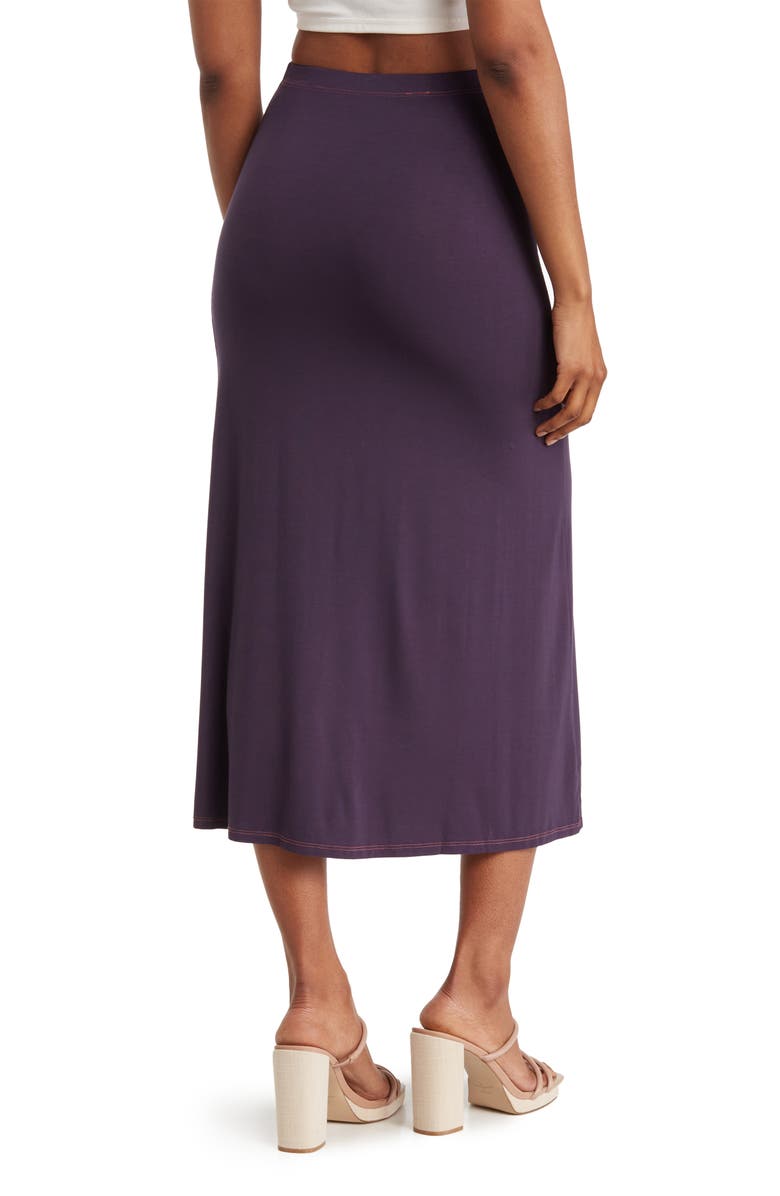 GO COUTURE Side Slit Maxi Skirt, Alternate, color, Navy