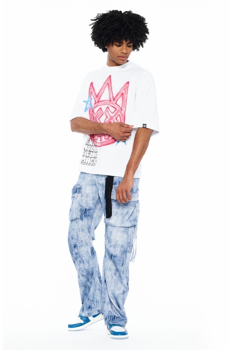 Grunge Baggy Fit Cargo Jeans, Alternate, color, CLOUD