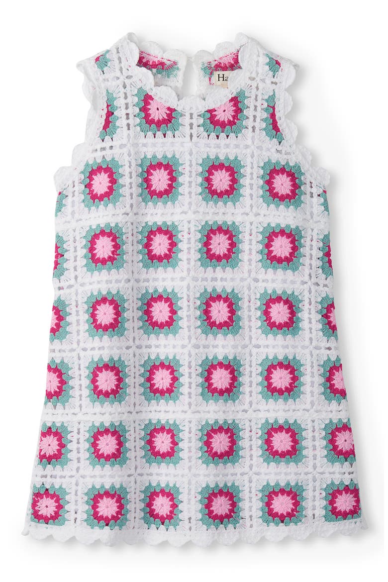 Kids' Radiance Cotton Blend Crochet Dress, Main, color, BLUE RADIANCE