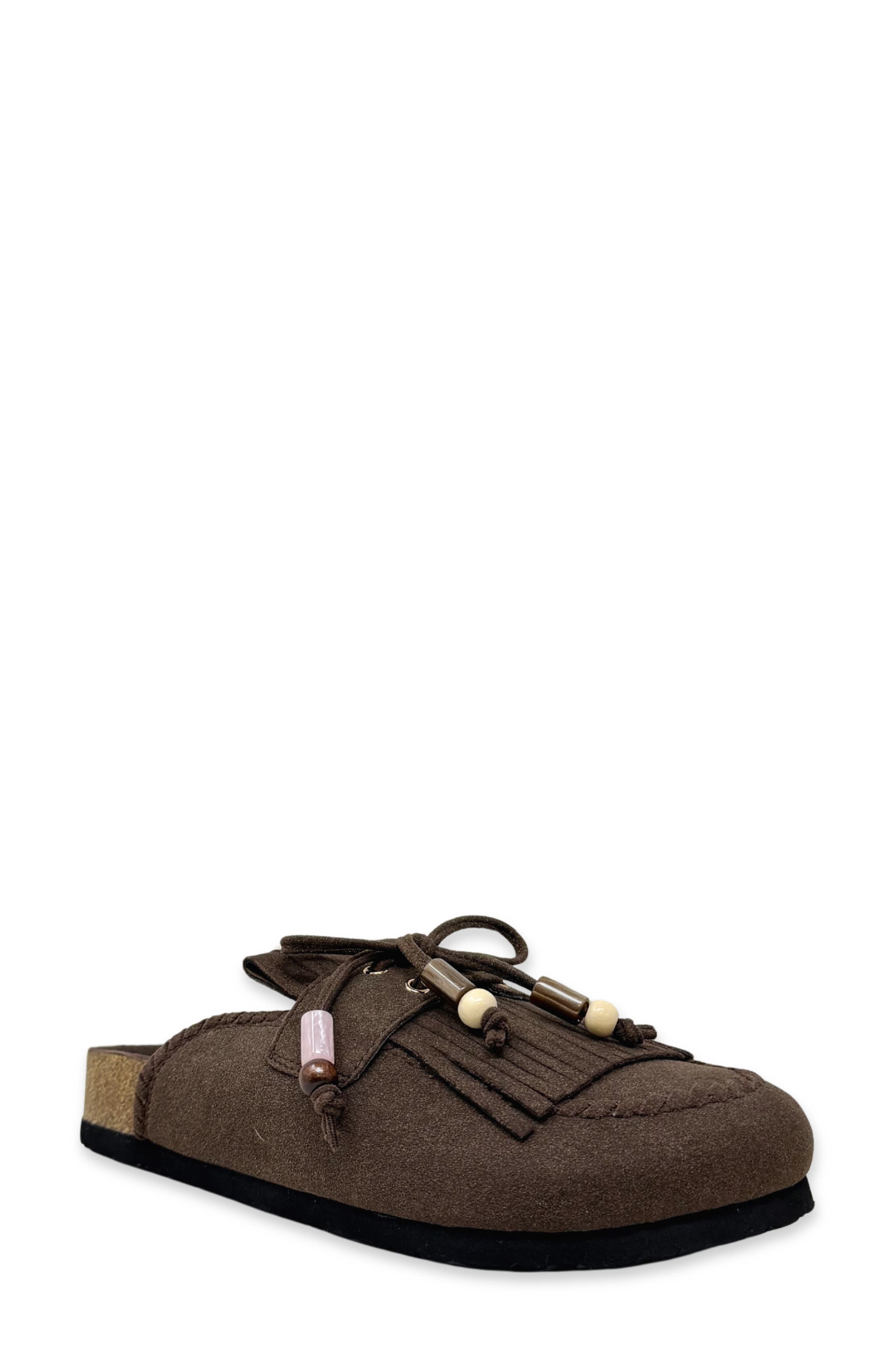 Tilly Faux Suede Clog, Main, color, BROWN SUEDE