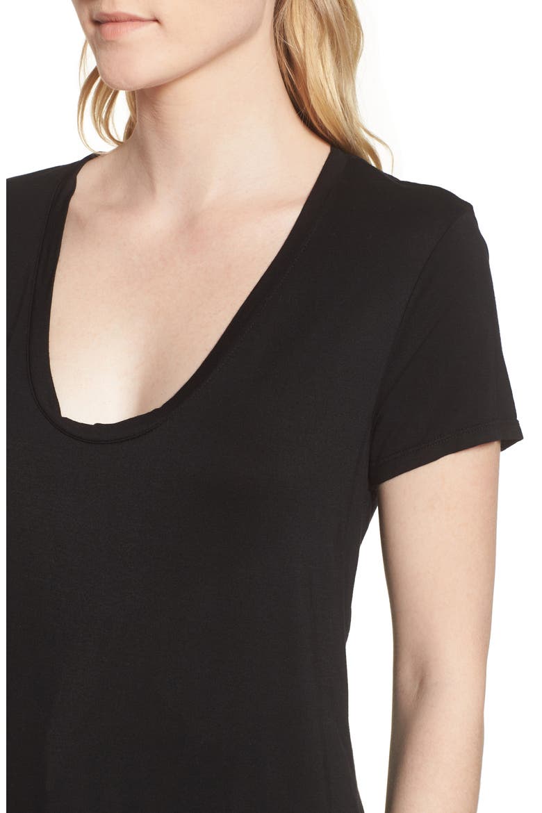 Sloane Scoop Tee, Alternate, color, BLACK
