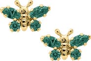 Mignonette Butterfly Birthstone Gold Earrings