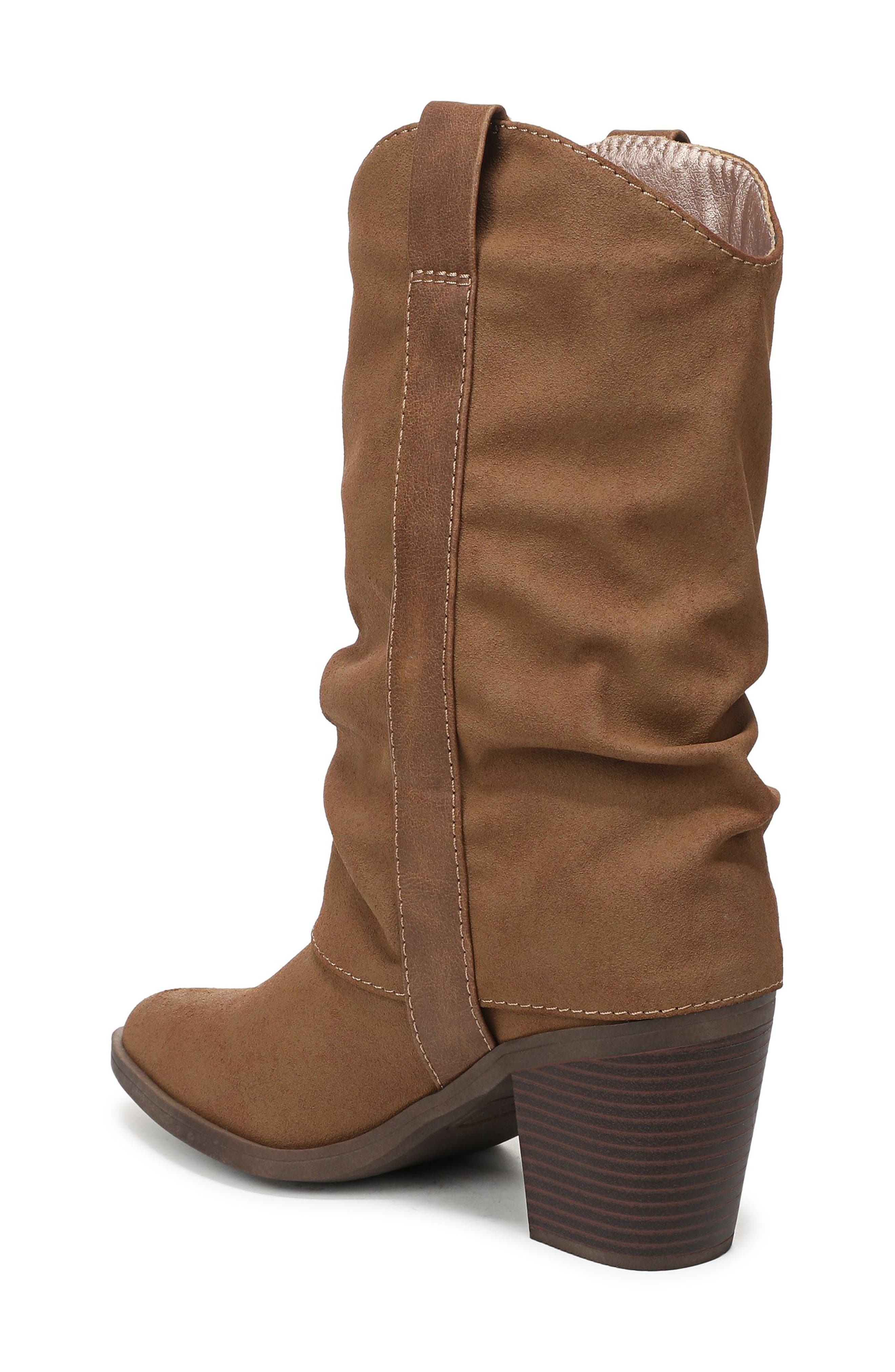 Carter Scrunch Western Boot, Alternate, color, TAN FAUX SUEDE