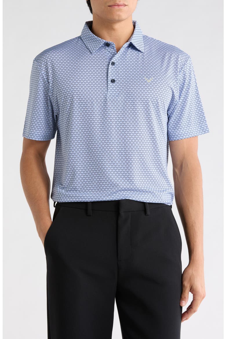 Gradient Chevron Short Sleeve Polo, Main, color, PEACOAT