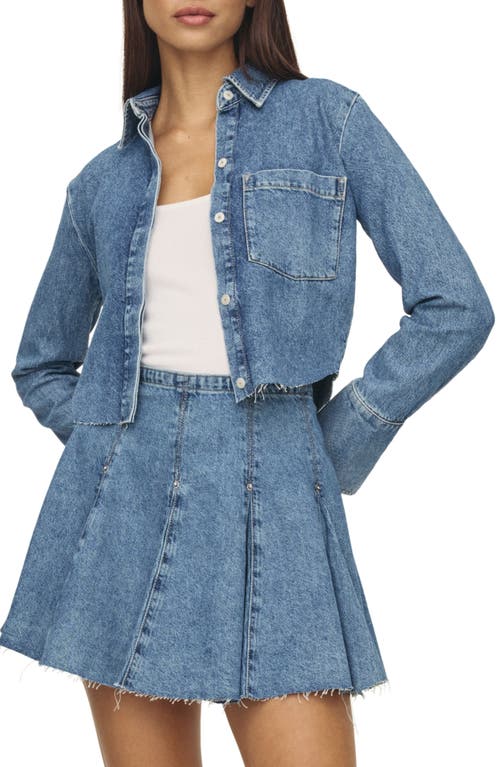 Warp & Weft Warp+weft Anr High-low Crop Denim Shacket