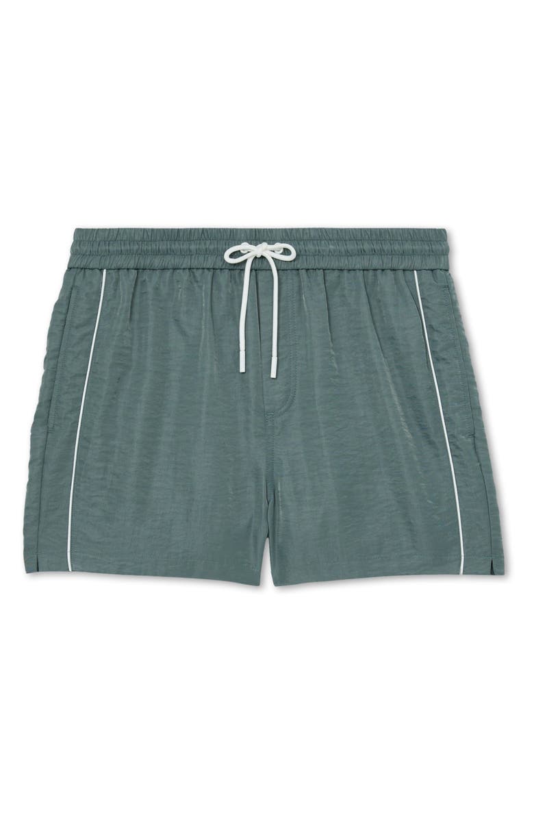 Reiss Breeze Piped Nylon Swim Trunks, Alternate, color, Sage Green