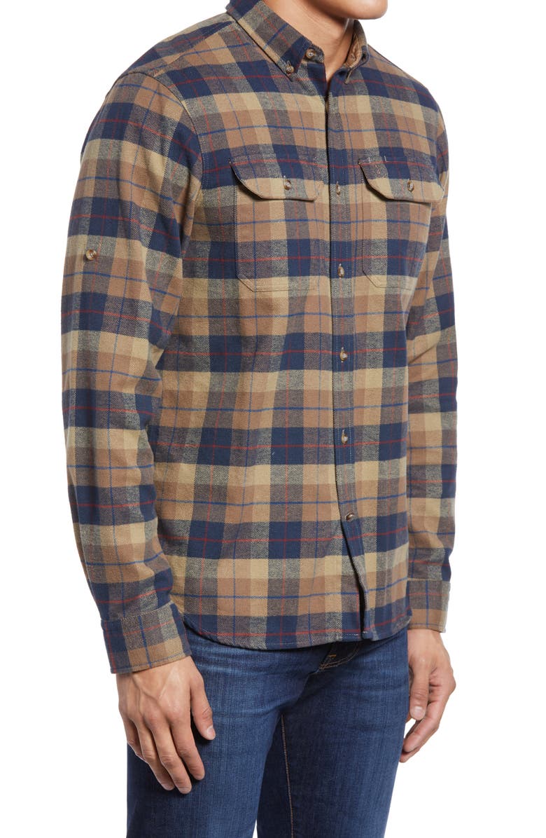 Fjällräven Singi Plaid Button-Down Flannel Shirt, Alternate, color, 